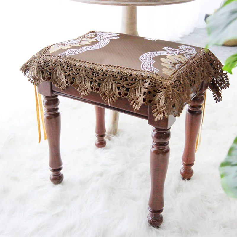 Европейский жаккардовый круглый чехол для стула домашний стул макияжа коврик