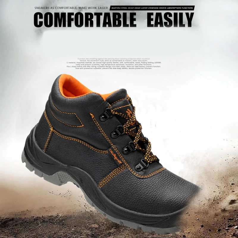 

ZEEKSON Martin Boots Men's British Style Tooling Boots High-top Thick-soled Combat Training Boots Men's Trendy Safety Shoes