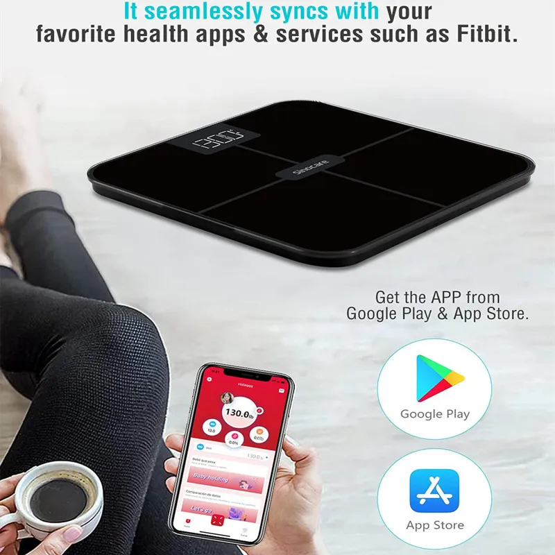 Весы Sinocare для измерения жира тела светодиодный дисплей Bluetooth ванной | Красота и