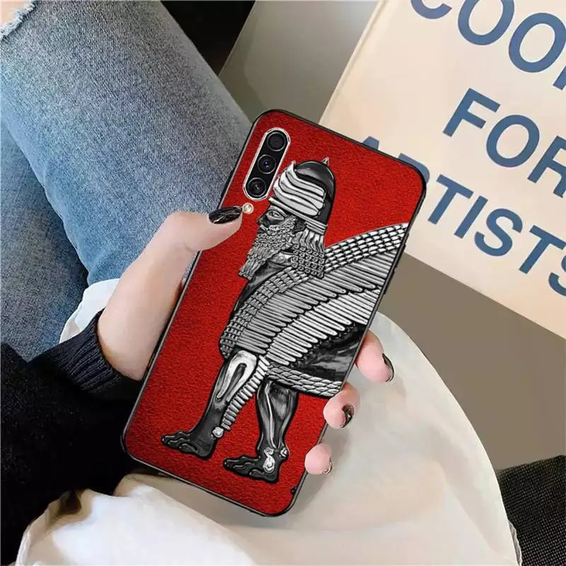 

Lamassu Assyrian Winged Lion pattern Phone Case For Samsung galaxy S 9 10 20 A 10 21 30 31 40 50 51 71 s note 20 j 4 2018 plus