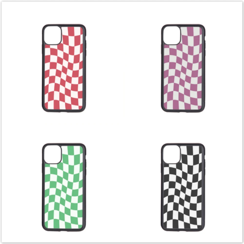 

High Quality Checkerboard Grid Soft Edge Drop-Proof Phone Cases for iphone7 8plus X XR XSMAX 11 PROMAX 12mini 12Pro TPU Cover