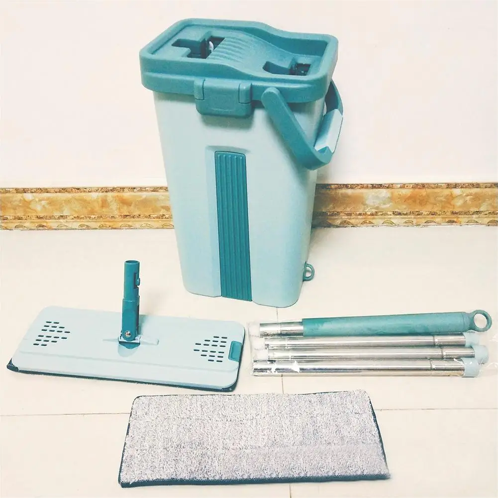 Швабра для сухой и влажной уборки набор с ведром мытья пола без рук|Швабры| |