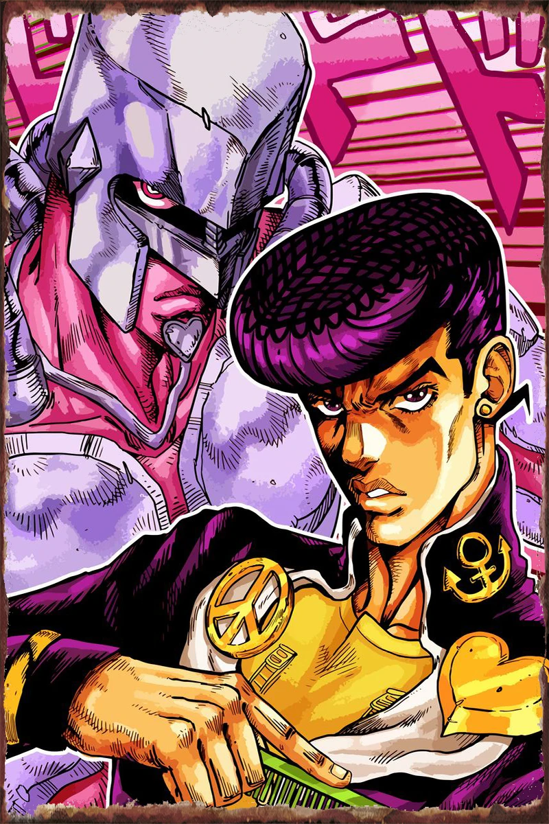 

Оловянная металлическая вывеска Josuke Higashikata, жестяные таблички, Настенный декор, украшение для комнаты в стиле ретро, винтажное украшение дл...