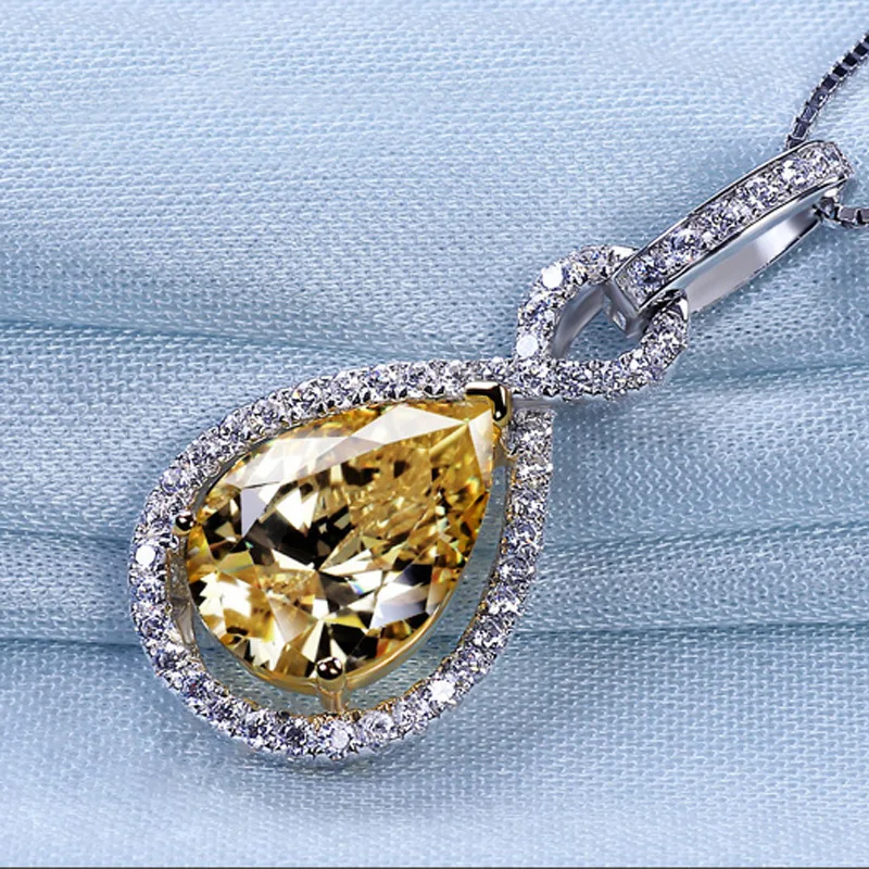 С камнями в форме капли воды AAAAA Циркон cz реального 925 серебро массивные вечерние