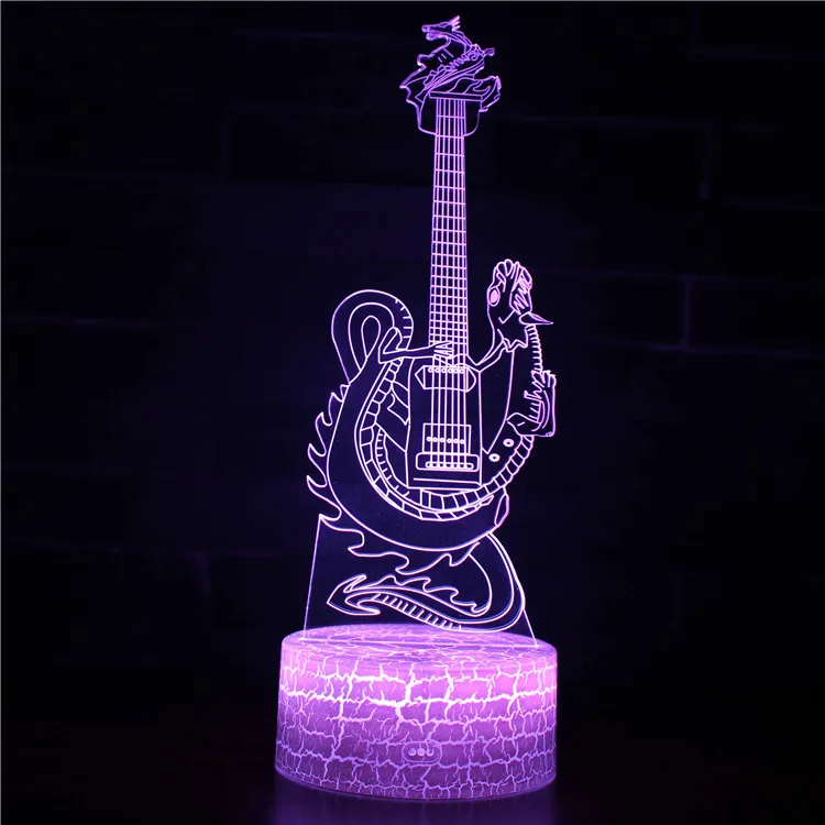 

Music Note Cool Guitar 3D Acrylic Light Music Logo LED Night Light for Bedroom Home Decoration Children Guitar Lover Best Gifts