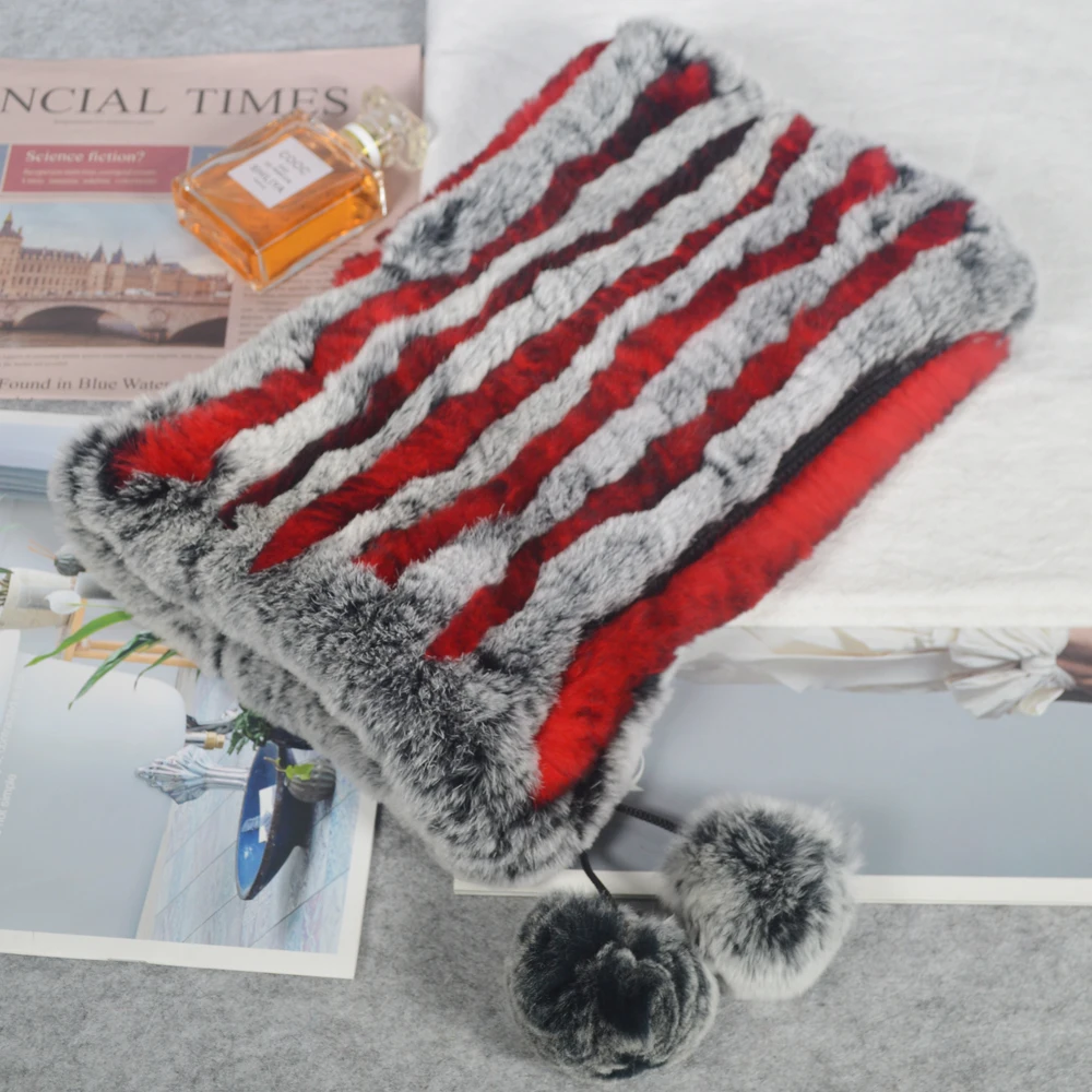 Новый стиль Для женщин Настоящий мех кролика шапки бини Шапки меховые шапочки