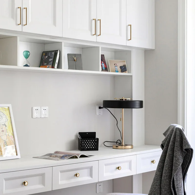 Ручки шкафа золотого цвета для ящика Тянет матовый латунный кухонный гарнитур