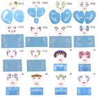 1 шт. многоразовый шаблон сделай сам для глаз, дизайнерский шаблон, трафарет под краску, многоразовый шаблон, инструмент для рисования татуировок и макияжа, Рождественская вечеринка