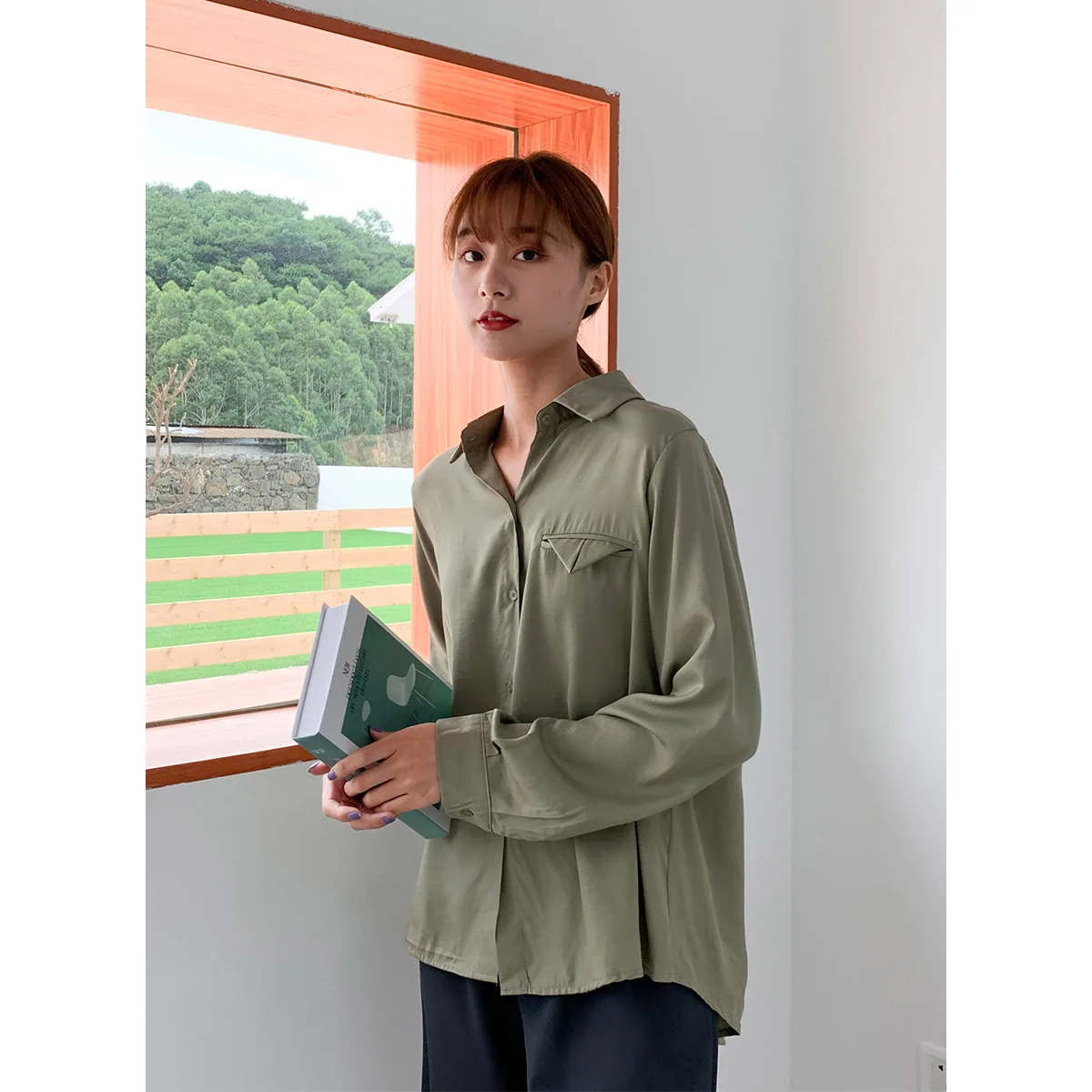 Уличная одежда женская рубашка свободная блузка в стиле оверсайз хлопковые топы