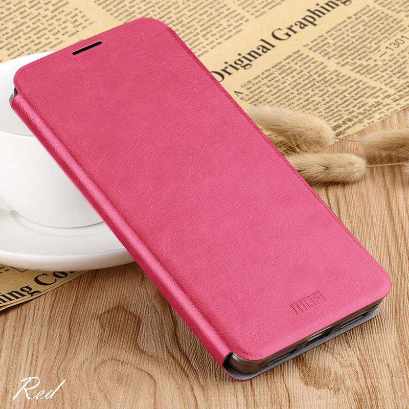 Mofi для Xiaomi Redmi Note 8 чехлы-книжки, стильные высококачественные Чехлы для мобильных телефонов Xiaomi Redmi Note 8, чехол-подставка - Цвет: Розово-красный