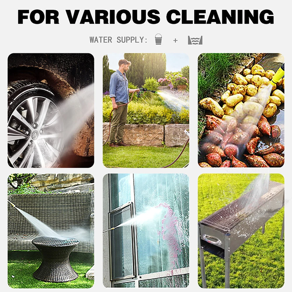 Продажа Портативный Электрический мойщик автомобиля, 10000 мАч, беспроводной пистолет-распылитель высокого давления, пенная насадка для мойки автомо...