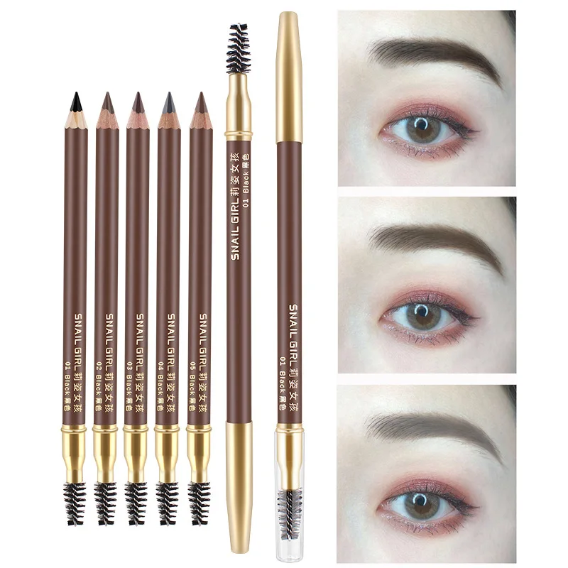 Карандаш для бровей с двойной головкой естественного цвета не размазывается