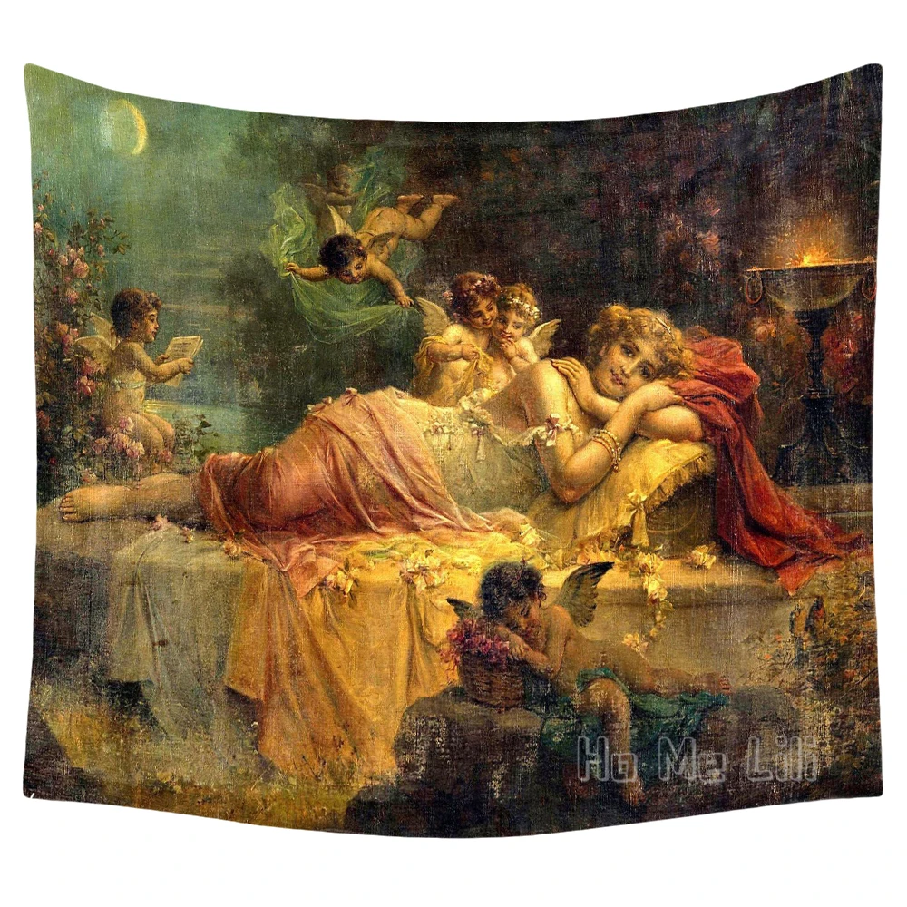 Tapiz de arte para interiores, decoraci&oacute;n de figuras cl&aacute;sicas rom&aacute;nticas, academias austriacas-0