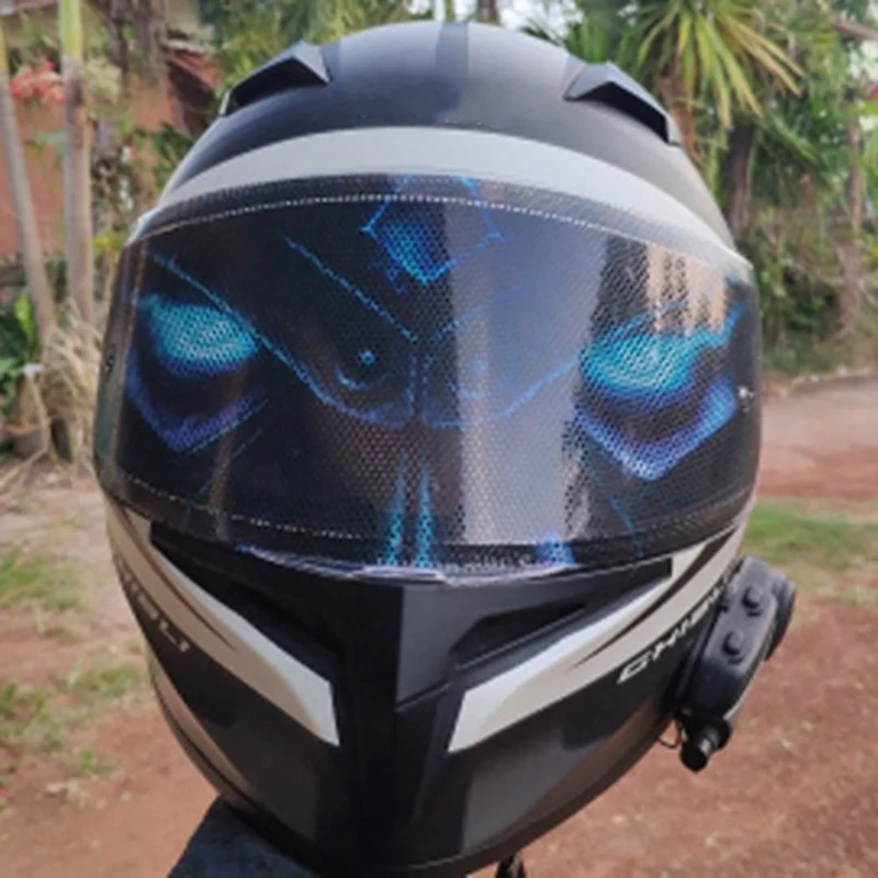Motorcycle Racing Helmet Visor Lens Sticker Detachable Film Personality Decoration Decals Trim Accessories | Автомобили и