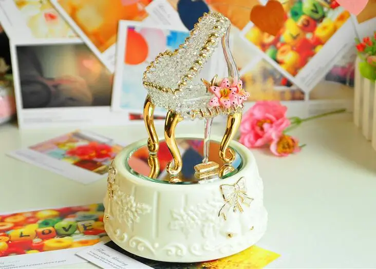 Wby + рисование стекло пианино ротационная музыкальная шкатулка подарки на день