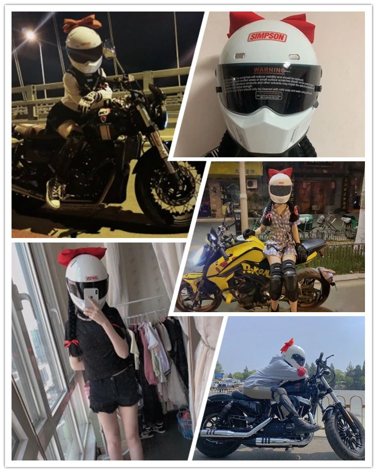 Шлем мотоциклетный Женский свободная коса для езды на мотоцикле в стиле рок/панк