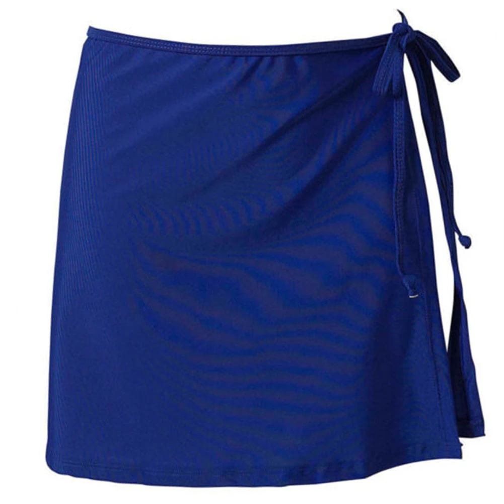 

Пляжная короткая летняя повседневная модная бикини с запахом, свободная Праздничная Женская юбка, однотонная накидка-саронг для плавания