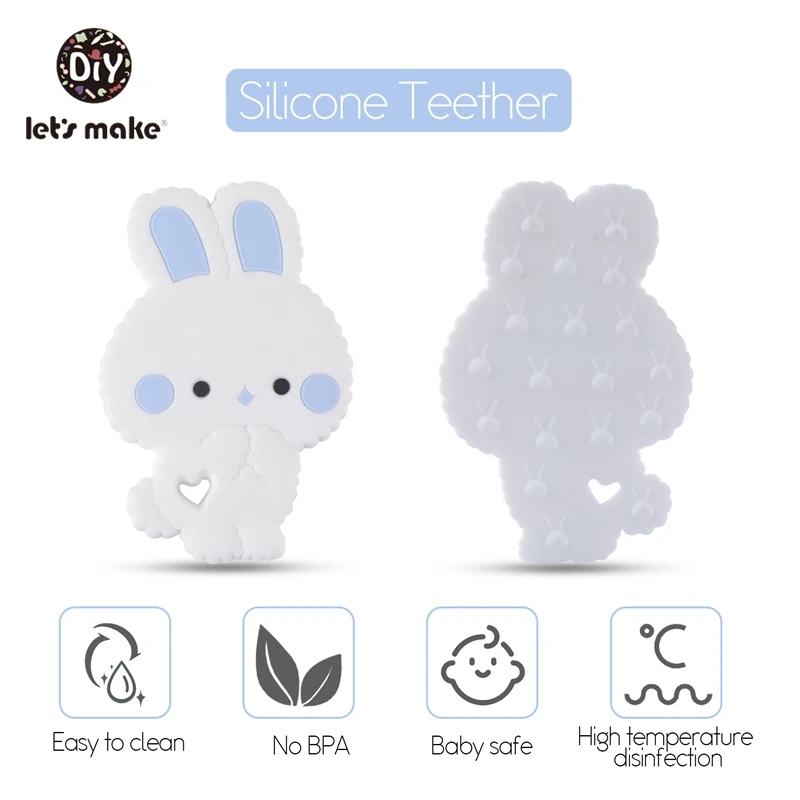 Детские Силиконовые Зубные кольца Let's Make не содержит Бисфенол А кулон для соски