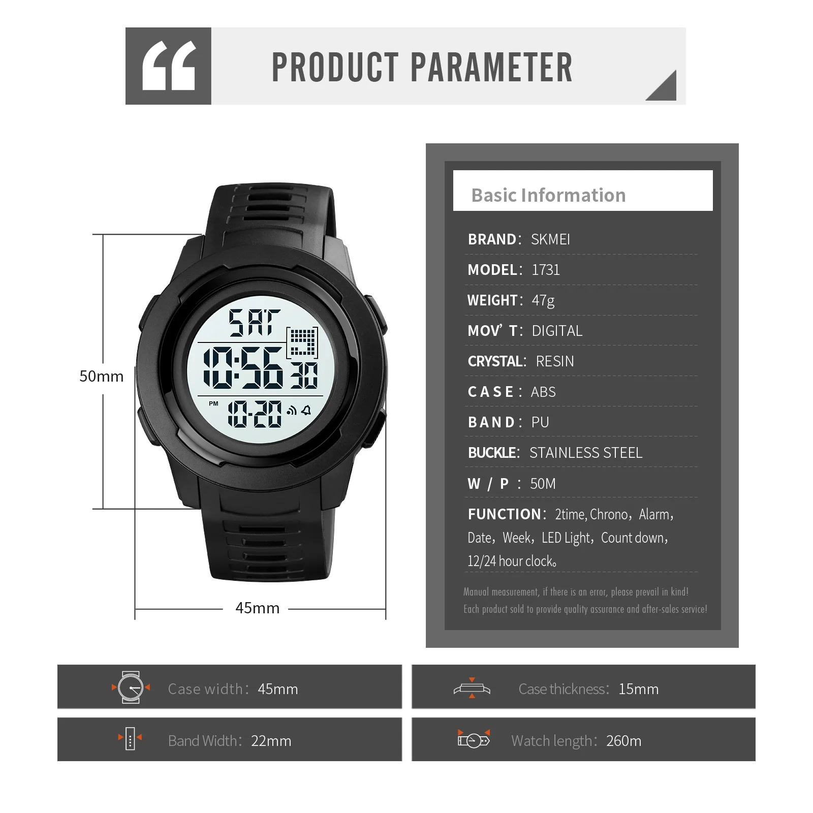 

SKMEI Sport Design Men Watch Waterproof Digital Mens Wristwatches 2 Time LED Count Down Watches For Mens relogio masculino 1731
