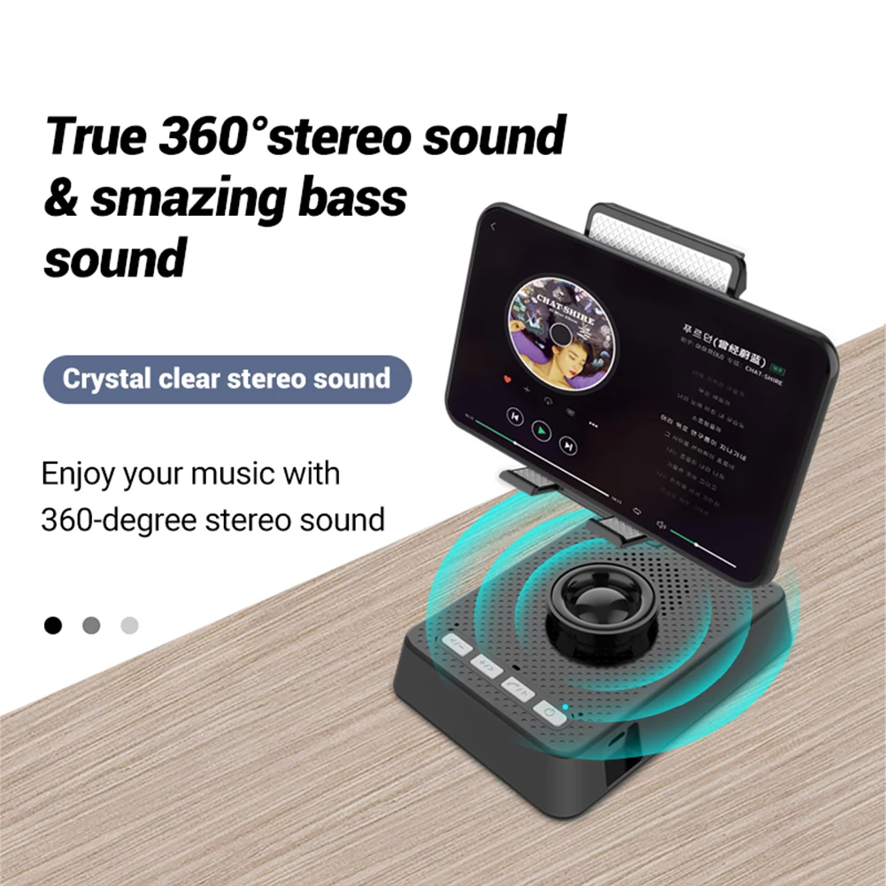 Держатель для телефона подставка беспроводное аудио 360 ° стерео V5.0 HD микрофон