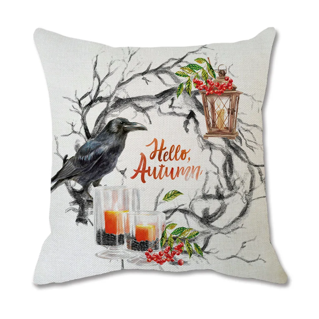 Подушка на Хэллоуин Чехлы счастливая осень хлопок лен для дивана автомобиля