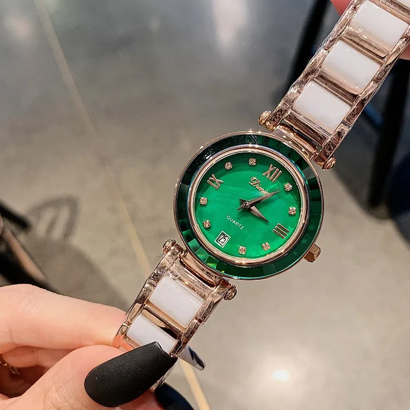 

Dimini New Ceramic Strap Ladies Watch Fashion Calendar Watch Women Top Brand Luxury Women Watches Gift