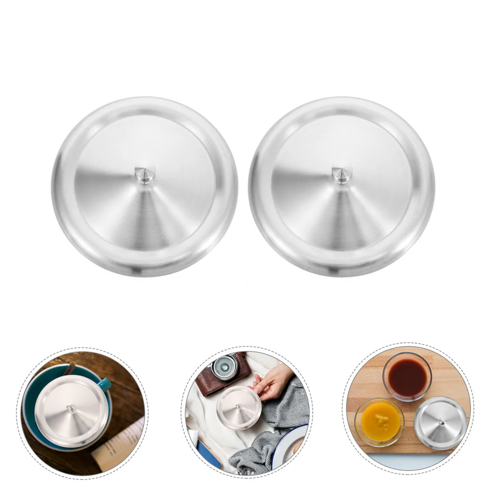

5pcs Corrosion Resistant Cup Cover Stainless Steel Cup Lid Multi-purpose Mug Lid