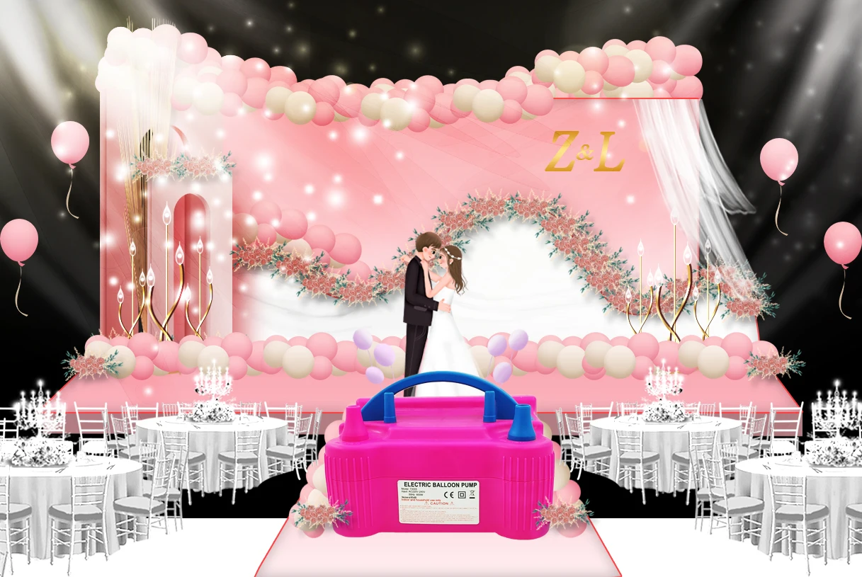 Надувной насос для воздушных шаров с двумя насадками | Дом и сад