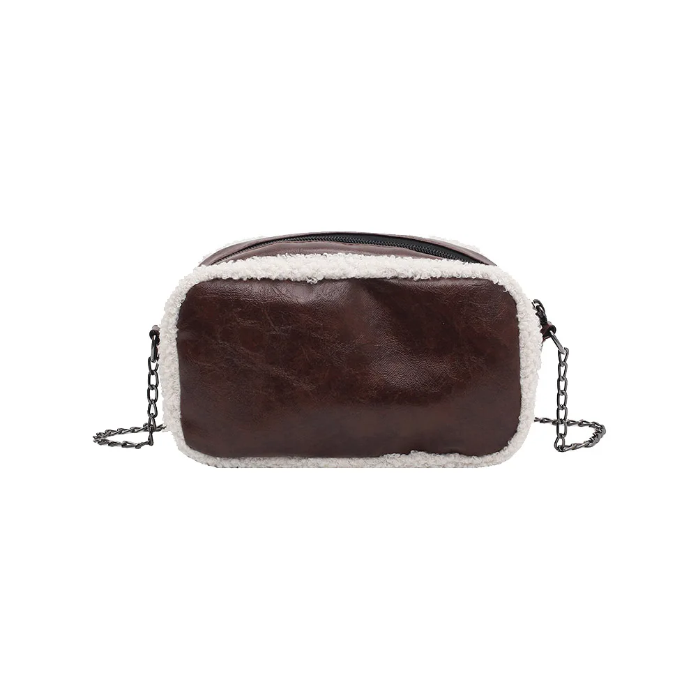 

Fashion Exquisite Shopping Bag Women Fleece Leather Totes Vintage Winter Shoulder Purse Crossbody Small Trunks