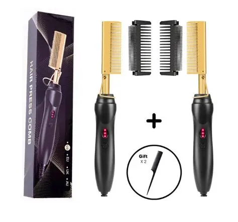 

no logo 2 in 1 Hair Straightener Brush Hair Dryer Brush and Volumizer Ceramic Ionic Anti-Scald Hot Air Styler Comb