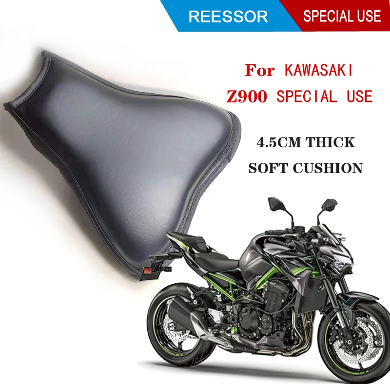Мотоциклетная подушка для Kawasaki Z900 толщиной 4,5 см, мягкие удобные губчатые подушки, дышащий сетчатый чехол для сиденья для длительных поездок и верховой езды