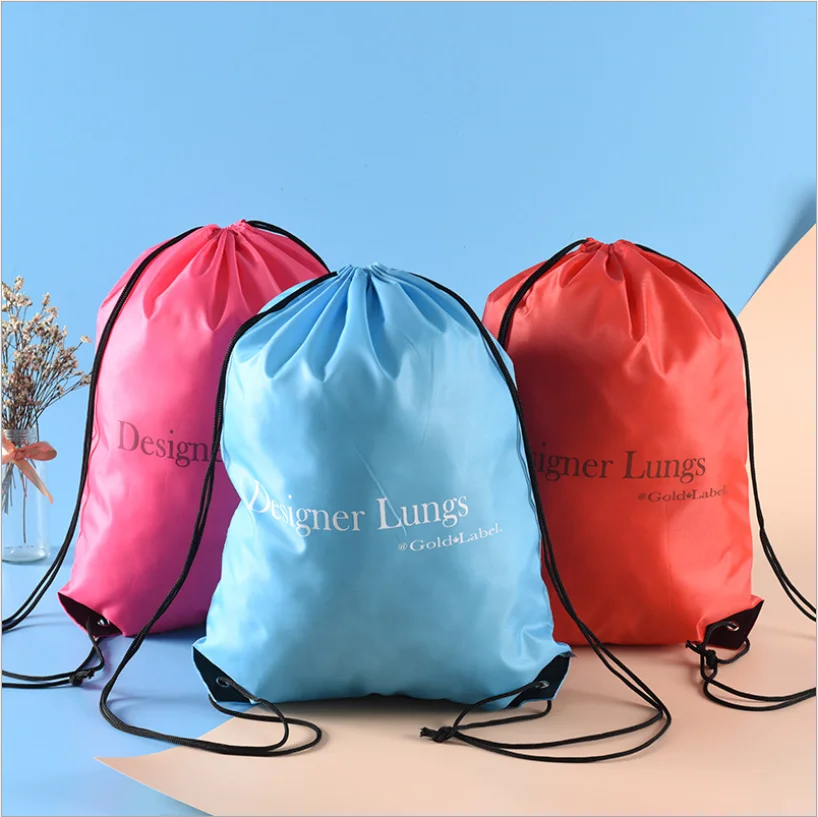 

2020 Customized Marathon Advertising Bag Letter logo Pattern of Polyester Drawstring Bags Anniversary Gift Sport Storage Bag