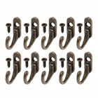 10 античных настенных крючков, держатель для ключей, подвесная вешалка для ключей из цинкового сплава