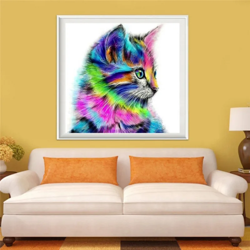 Красочная белка кошка мозаика вышивка животное крестом Рукоделие Ремесло