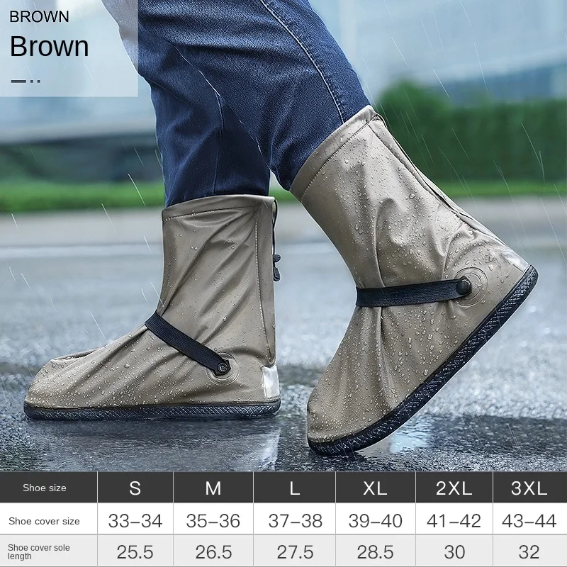 

zq Waterproof Rain Boots Shoes Thick Wear-Resistant Non-Slip Rain Boots Cover Rainy Day Shoe Cover Wholesale