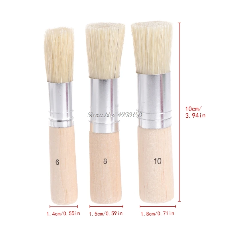 Оптовая продажа Прямая поставка 3 шт./компл. деревянная кисть для трафаретов