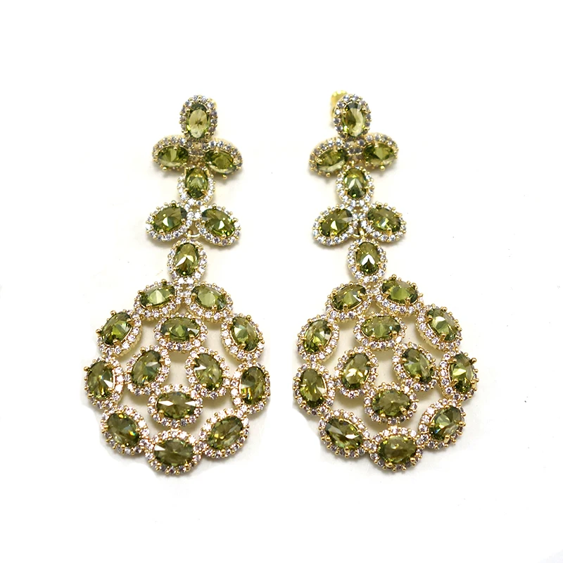 

Famous Yellow Charms Waterdrop Trendy Women Earrings Cubic Zircon Drop Earring For Women Wedding Party Accessories