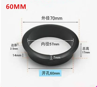 60MM Компьютерный стол из цинкового сплава кабельные втулки Заглушка с отверстием для проводов шкаф вентиляционный декоративный кольцевой кабель Выпускной канал мебель оборудование - Цвет: 60MM