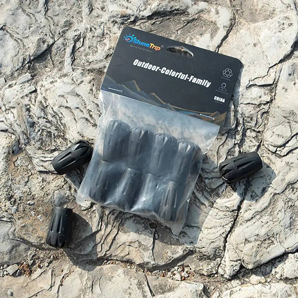 Черные наконечники для ходьбы защитные трекинговой стойки круглая крышка ног