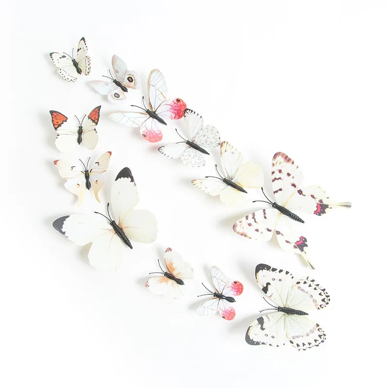 12 моделирования 3D трехмерные наклейки на стену бабочки цветные креативные