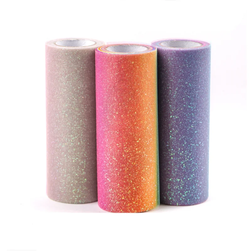 10 ярдов блестящая радужная тюль в рулоне блестки кристалл органза ткань
