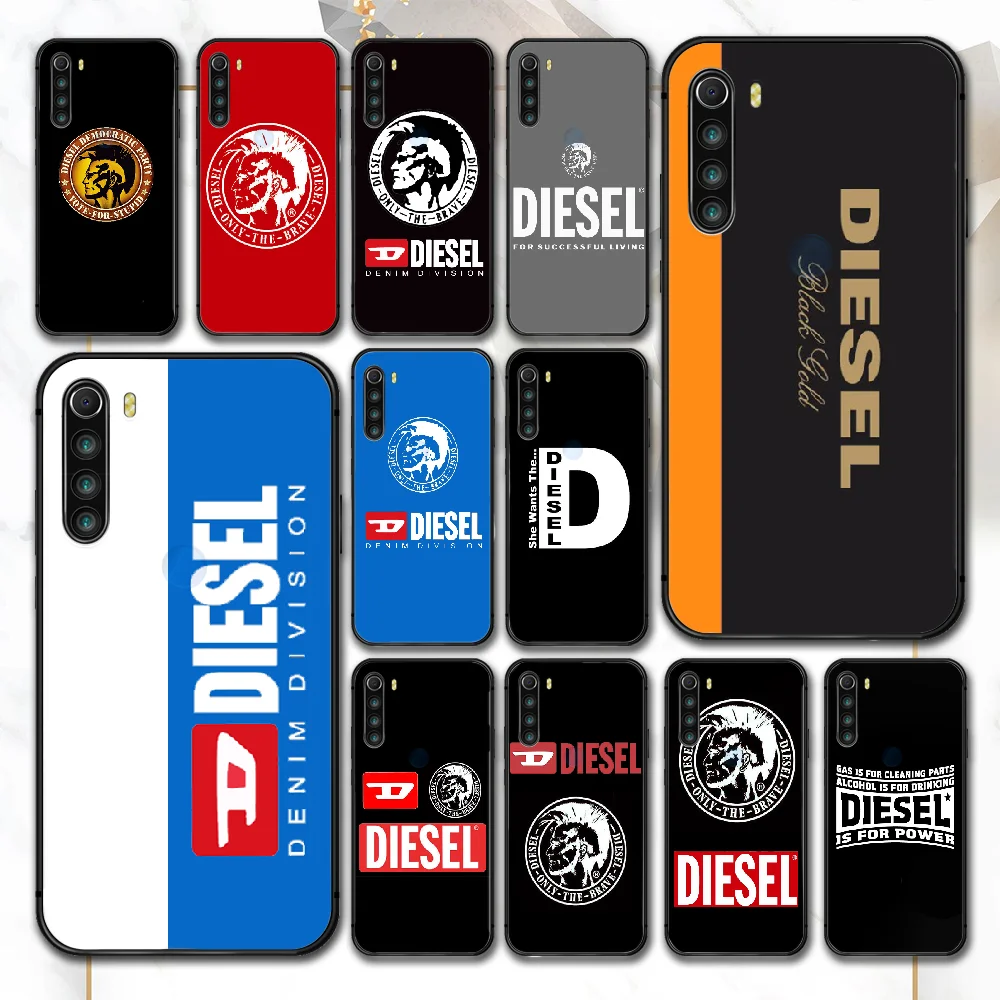 

DIESEL Luxury Fashion Brand Phone Case For Xiaomi Redmi Note 7 8 8T 9 9S 4X 7 7A 9A K30 Pro Ultra black Etui 3D Coque Tpu