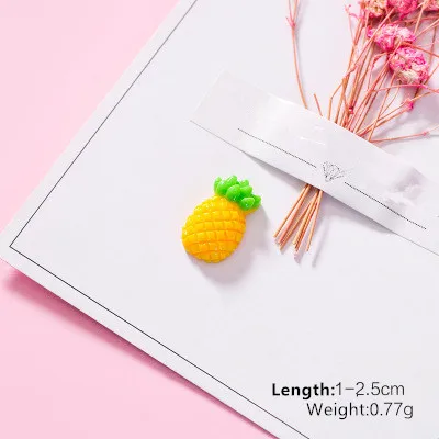 20pcs Pineapple 20pcs Flat Back Fruits Resin Watermelon Pineapple Cute Resins DIY Jewelry Hair Bows Clips Accessories Resin Cabochons Decoration - Цвет: 20pcs Pineapple