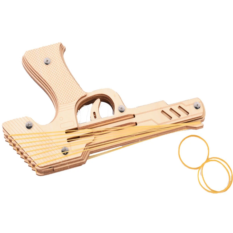 

DIY 3D Rubber Band Wooden Gun Puzzle Game Woodcraft Assembly Kit Toy Birthday Christmas Gift for Children