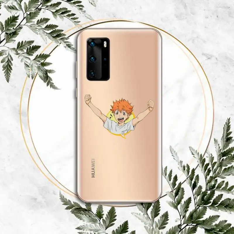 

Haikyuu Hinata attacks Anime Phone Case Clear Transparent for huawei honor P 40 30 20 lite Pro 10 i 8 9 x p smart 2019