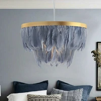 nordic white pendant light ins style post modern warm feather pendant light creative room bedroom living designer pendant lamp