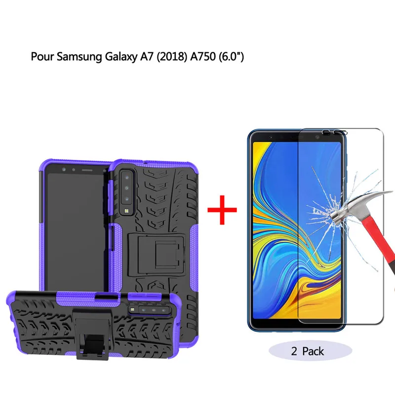 Для Samsung Galaxy A7 2018 чехол из мягкого силикона ТПУ и ПК ударопрочный анти-осенний HD