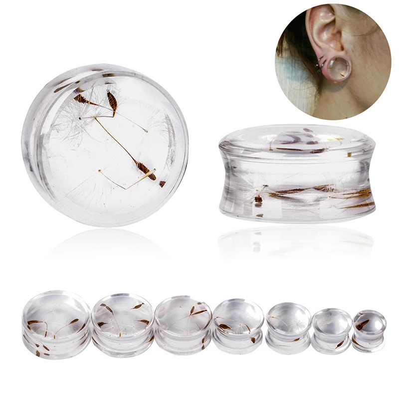 1 пара принт в виде одуванчиков Акриловые штекер уха датчик расширитель носилки