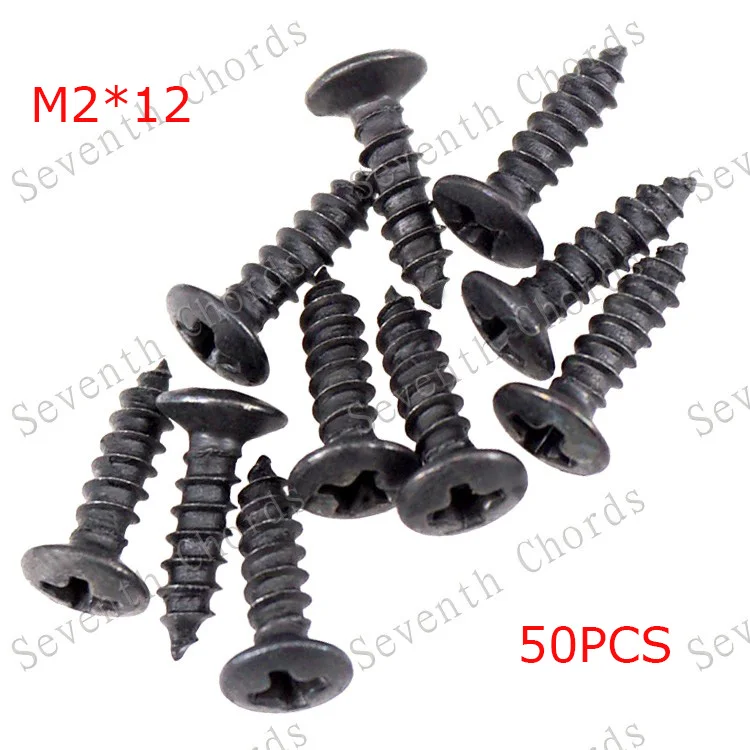 50 teilelos elektrische bass gitarre pickup schrauben hohlraum abdeckung jack abdeckung platte schraube m2 12mm schwarz free global shipping