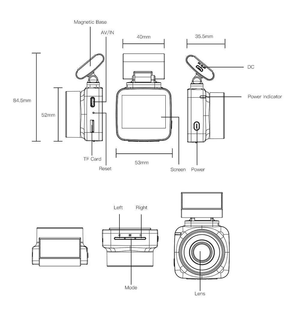 Xiaomi Mijia Dash Cam camera " дюймовый дисплей Anytek Q2N 1080FHD видеорегистратор g-сенсор 200 Вт видеорегистратор